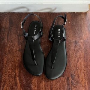 Torrid faux leather t-strap sandals.
